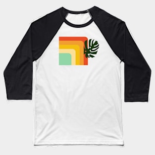 70’s stripes and monstera Baseball T-Shirt